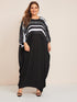 Plus Random Striped Cocoon Maxi Dress